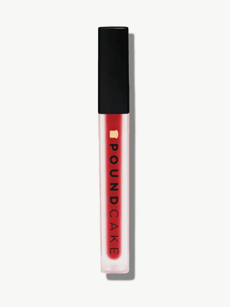 Poundcake Cake Batter Liquid Lipstick  in Red Velvet in clear tube with black cap